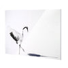 White Crane Bird Shadow Glossy Lacquer Canvas Wall Art Print - 36"x24"